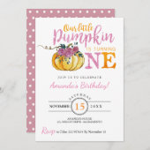 Kleiner Kürbis Einladungskarte zum ersten Geburtst Einladung (Vorne/Hinten)