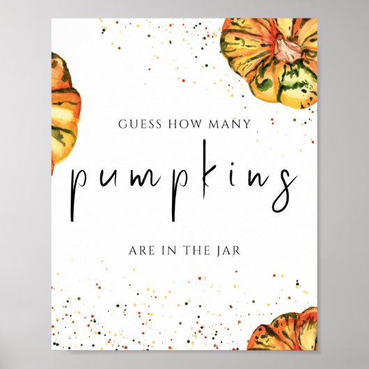 Kleiner Kürbis erraten, wie viele Kürbis-Poster Poster (Vorne)