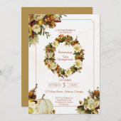 Kleiner Kürbis Fall Floral Babydusche Einladung (Vorne/Hinten)