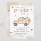 Kleiner Kürbis Floral LKW Herbstdusche Einladung (Vorne/Hinten)