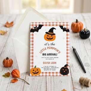 Kleiner Kürbis, große Ankunft Halloween-Baby-Party Einladung