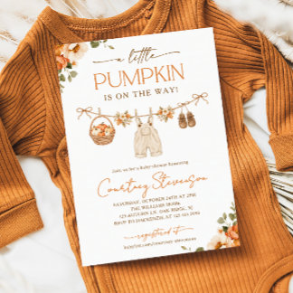 Kleiner Kürbis Herbst-Baby-Party Einladung