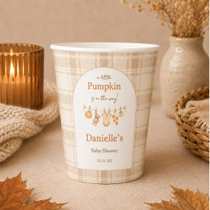 Kleiner Kürbis Herbst-Baby-Party Rustikal Pappbecher