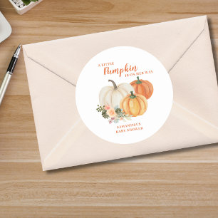 Kleiner Kürbis Herbst Baby Shower Runder Aufkleber