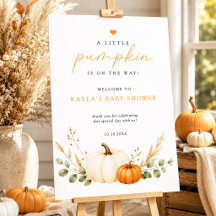Kleiner Kürbis Herbst-Baby-Shower-Willkommen