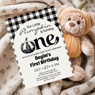 Kleiner Kürbis Herbst Erster 1. Geburtstag Einladung