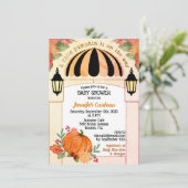 Kleiner Kürbis Herbst Kinderdusche Einladung (Stehend Vorderseite)