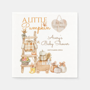 Kleiner Kürbis Herbst lokal angebaute Babyparty Serviette