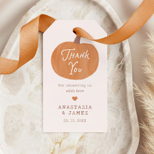 Kleiner Kürbis Herbst Neutral Baby Shower Danke Geschenkanhänger