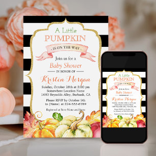 Kleiner Kürbis Herbst Stylische Herbst-Babyparty Einladung