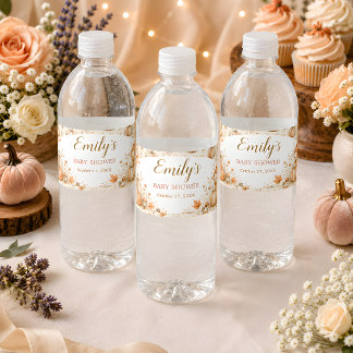 Kleiner Kürbis Herbst Wasserflaschen Etiketten Set