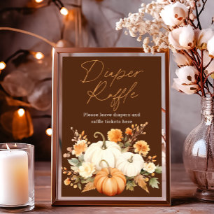 Kleiner Kürbis Herbst-Windeln-Raffle-Baby-Party-Sc Fotodruck