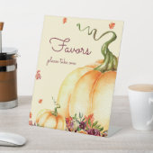 Kleiner Kürbis, Herbstlaub bevorzugen Sockelschild (In SItu)