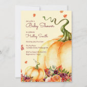Kleiner Kürbis, Herbstlaube Babydusche Einladung (Vorderseite)