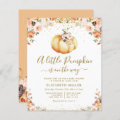 kleiner Kürbis ist auf dem Weg Babydusche einladen (Vorne/Hinten)