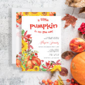 Kleiner Kürbis ist auf dem Weg Babydusche Einladung