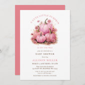 kleiner Kürbis ist auf dem Weg Fall Girl Babydusch Einladung (Vorne/Hinten)