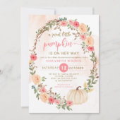 kleiner Kürbis ist auf dem Weg fallen Babydusche Einladung (Vorderseite)