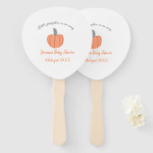 Kleiner Kürbis ist auf dem Weg orange graue Babydu Fächer (Vorne und Hinten)