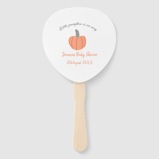 Kleiner Kürbis ist auf dem Weg orange graue Babydu Fächer (Vorderseite)