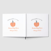 Kleiner Kürbis ist auf dem Weg orange graue Babydu Gästebuch (Voll)