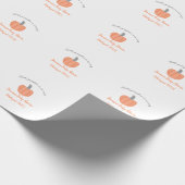 Kleiner Kürbis ist auf dem Weg orange graue Babydu Geschenkpapier (Ecke)