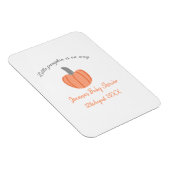 Kleiner Kürbis ist auf dem Weg orange graue Babydu Magnet (Rechte Seite)