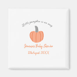 Kleiner Kürbis ist auf dem Weg orange graue Babydu Magnet