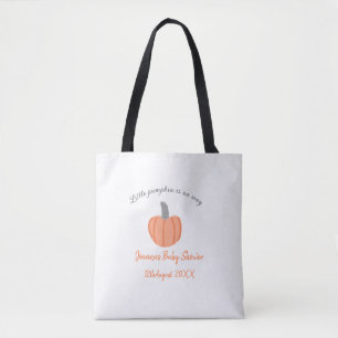 Kleiner Kürbis ist auf dem Weg orange graue Babydu Tasche