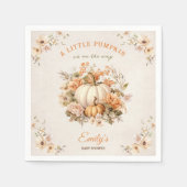 Kleiner Kürbis ist auf dem Weg Pastel Baby Dusche Serviette (Vorderseite)