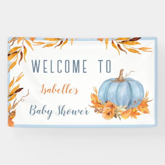 Kleiner Kürbis ist auf dem Weg zum blauen Begrüßun Banner (Horizontal)