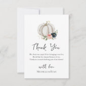 Kleiner Kürbis ist auf dem Weg zur Babydusche Dankeskarte (Vorderseite)