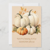 Kleiner Kürbis ist auf dem Weg zur Babydusche Einladung (Rückseite)