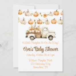 Kleiner Kürbis ist auf dem Weg zur Babydusche Einladung