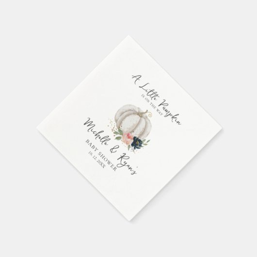 Kleiner Kürbis ist auf dem Weg zur Babydusche Napk Serviette (Ecke)