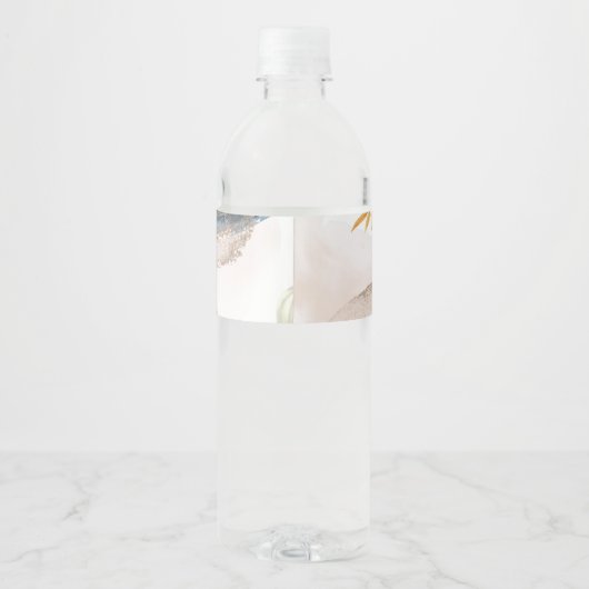 Kleiner Kürbis ist auf dem Weg zur Babydusche Wasserflaschenetikett (Rückseite)