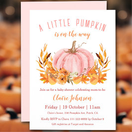 Kleiner Kürbis ist auf dem Weg zur Pink Girl Babyd Einladung