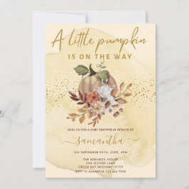 Kleiner Kürbis ist unterwegs Baby Dusche Einladung