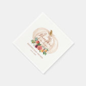 Kleiner Kürbis ist unterwegs Baby Dusche Serviette (Ecke)