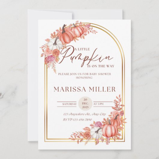 Kleiner Kürbis ist unterwegs Einladung (Vorderseite)