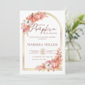 Kleiner Kürbis ist unterwegs Einladung (Stehend Vorderseite)