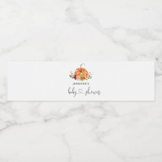 Kleiner Kürbis ist unterwegs Wasserflaschenetikett (Einzelnes Label)