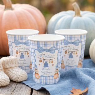 Kleiner Kürbis-Jungen-Kleidung Herbst-Baby-Party Pappbecher