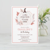 Kleiner Kürbis macht einen Geburtstag Einladung (Stehend Vorderseite)