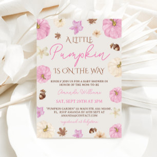 Kleiner Kürbis Rosa Baby Shower Einladung