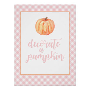 Kleiner Kürbis Rosa Herbst Geburtstagsdekoration K Poster