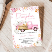 Kleiner Kürbis Rosa LKW Herbst Babyshower