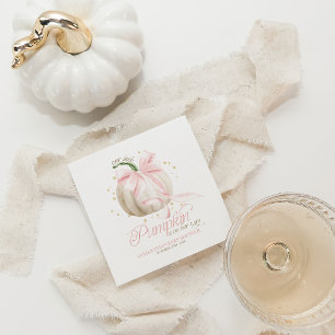 Kleiner Kürbis Rosa Schleife Personalisierte Babyp Serviette