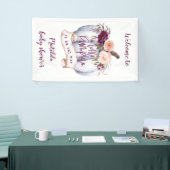 Kleiner Kürbis Wasserfarbenfall Babydusche Party b Banner (Messeveranstaltung)