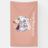 Kleiner Kürbis Wasserfarbenfall Babydusche Party Banner (Vertikal)